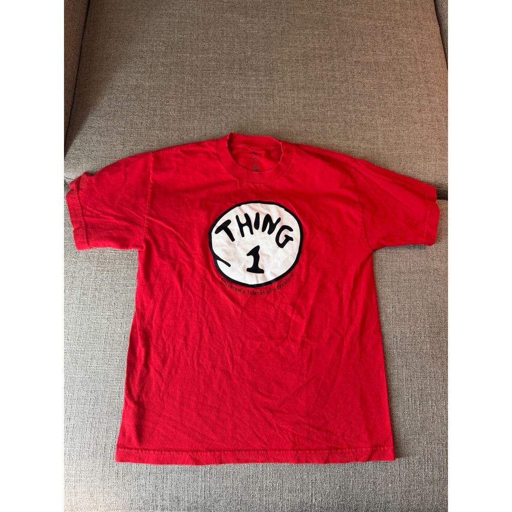 Universal Studios Dr Seuss Thing 1 Red Graphic T-Shirt Kids XL Cat in the Hat